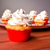 Eggnog Cupcakes with Spiced Rum Buttercream