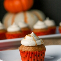 Brown Butter Pumpkin Cupcakes with Salted Caramel Frosting